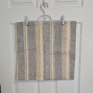 Striped Blue-Gray and Cream Pillow Covers (2)